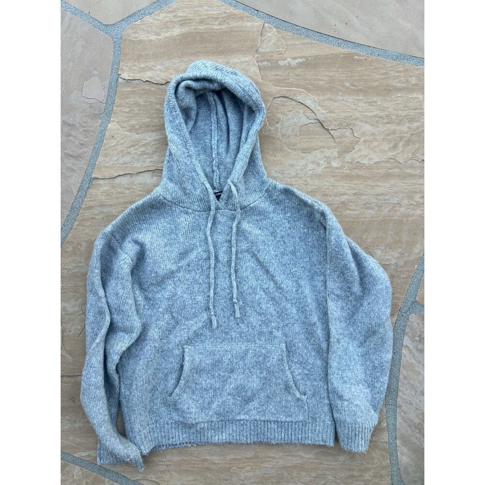 Brandy Melville size small / One Size wool blend hooded sweater gray hoodie